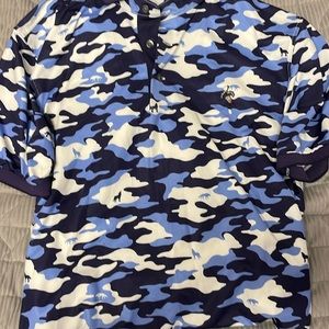 Greyson Purple White Pattern Golf Polo Shirt Medium M